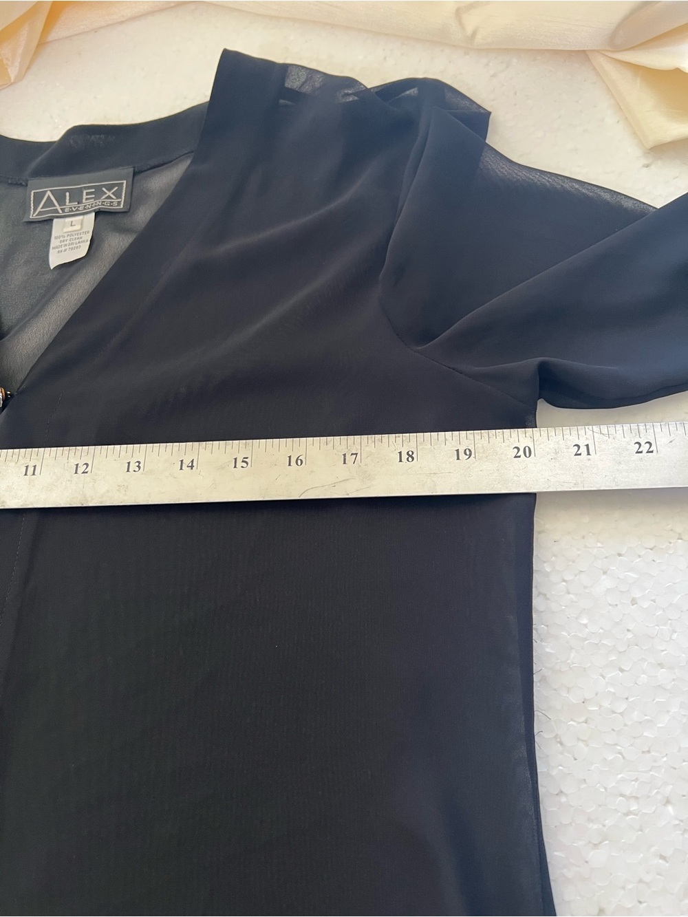 Alex Evenings Women’s Sheer Black Cardigan – Size Large - Picture 5 of 7